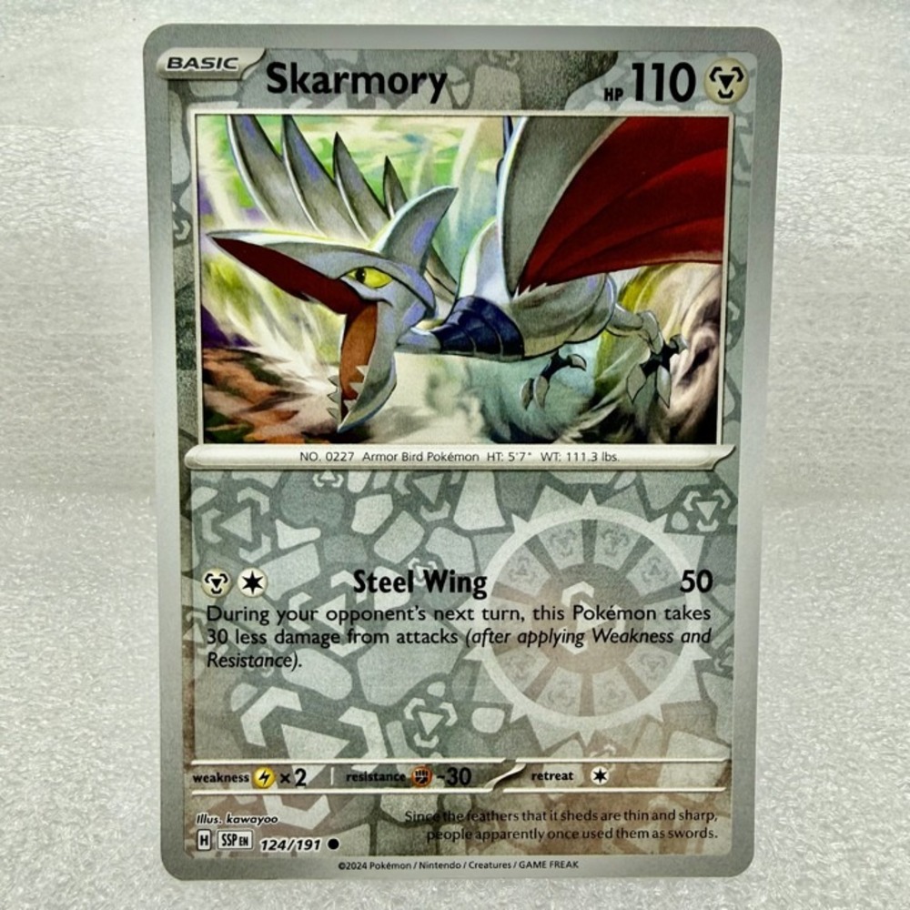 Skarmory 124/191 Sv08: Surging Sparks Reverse Holo Pokémon TCG Mint Unplayed